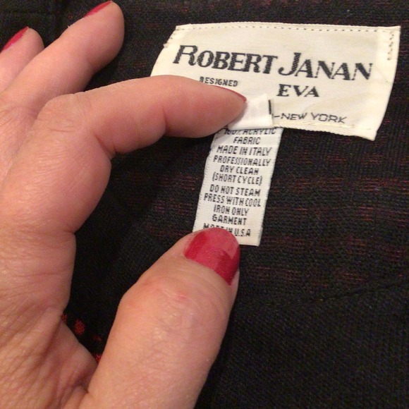 Vintage sweater jacket from Italy size 10 red and black beautiful buttons - Picture 8 of 8